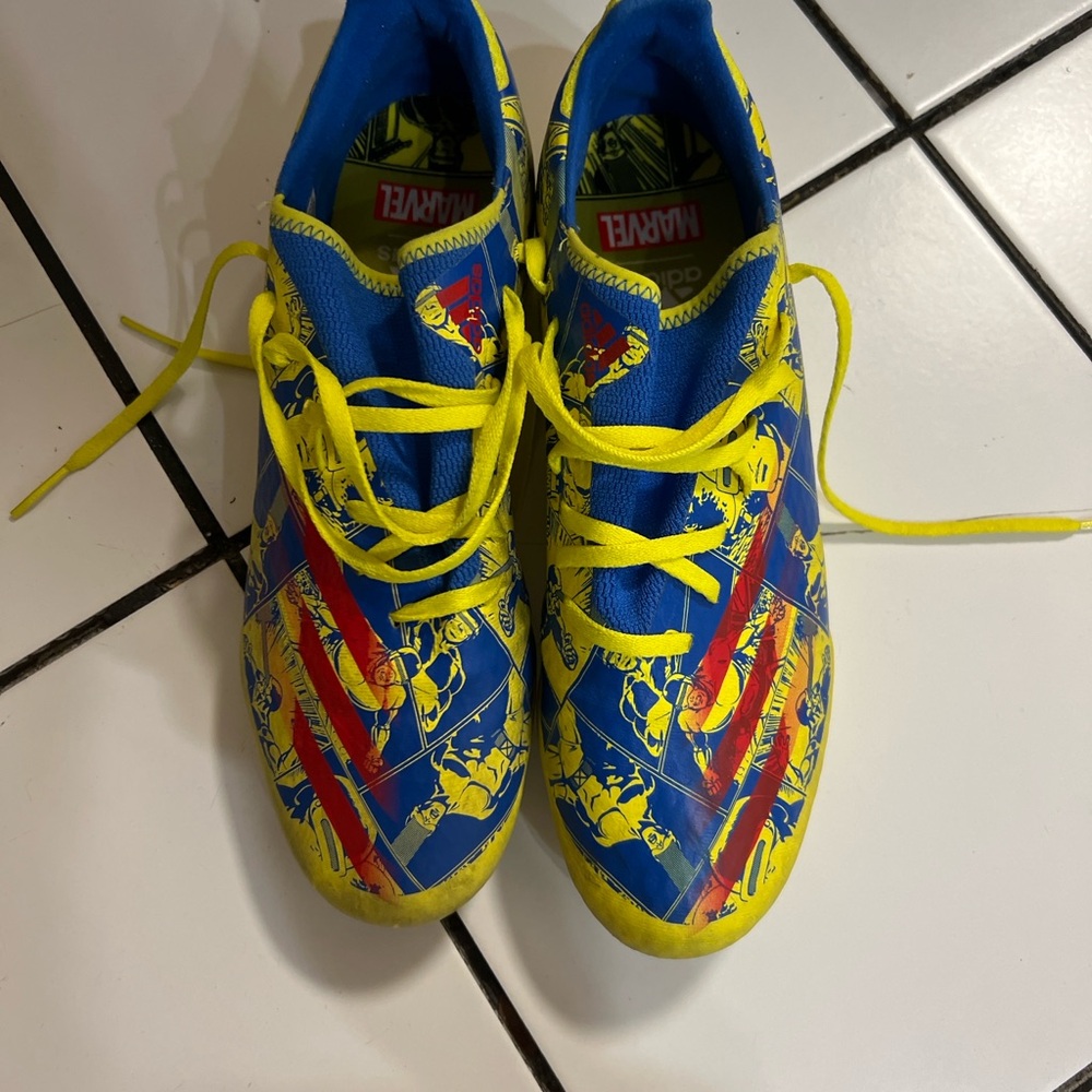 Marvel Blue and Yellow Cleats
